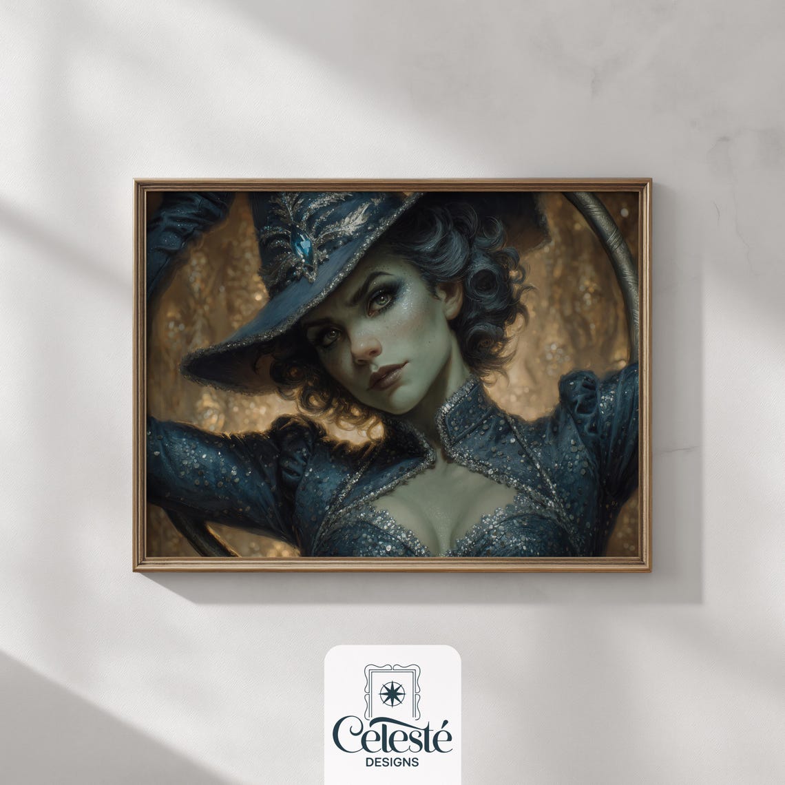 Showgirl Witch Halloween Print Gothic Glam Wall Art