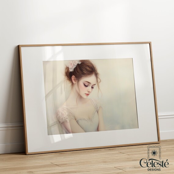 Coquette Pink Ballet Dancer Girl Soft Portrait Ballerina Art Poster