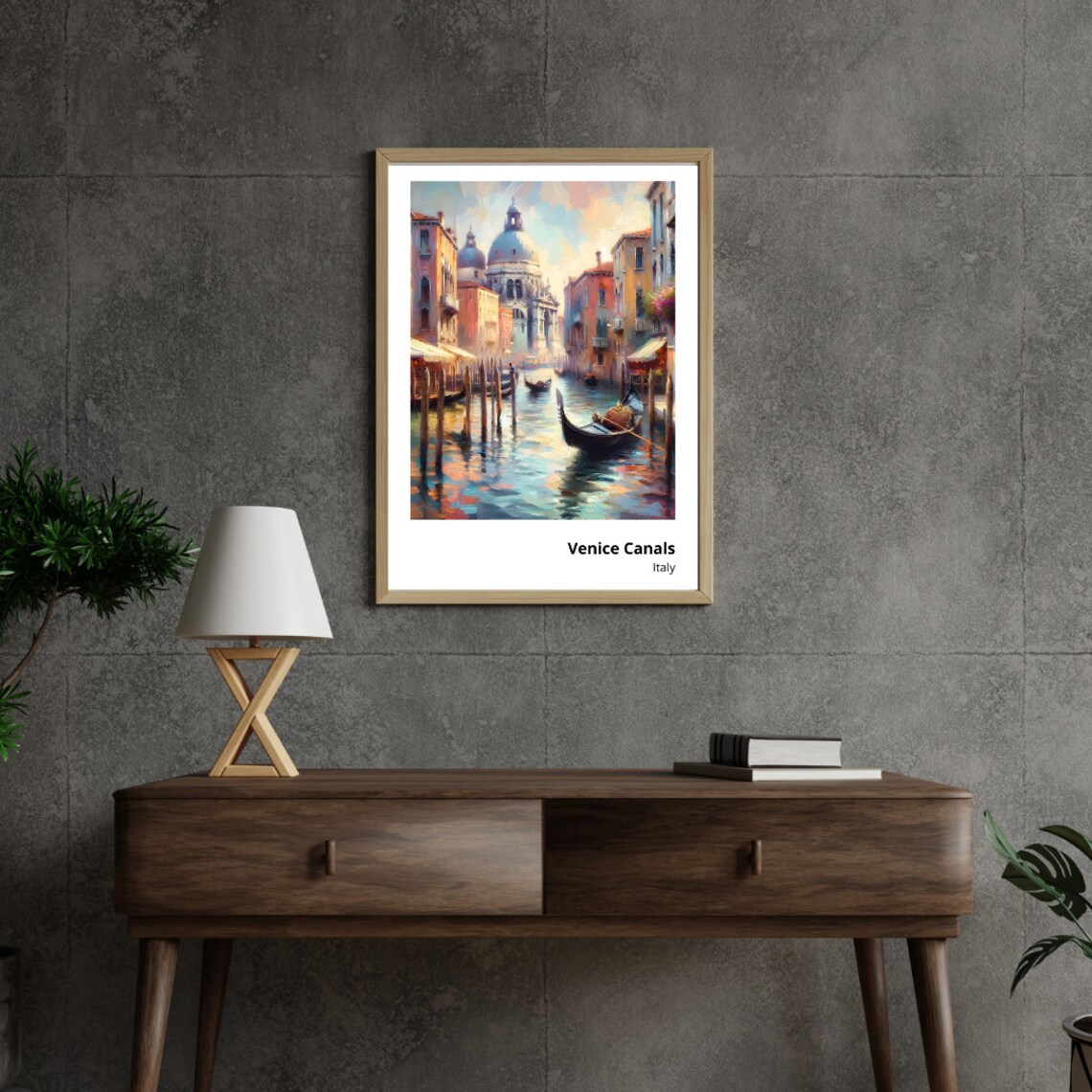 Venice Canals Italy Gondola Impressionist Painting Travel Poster - Image 2