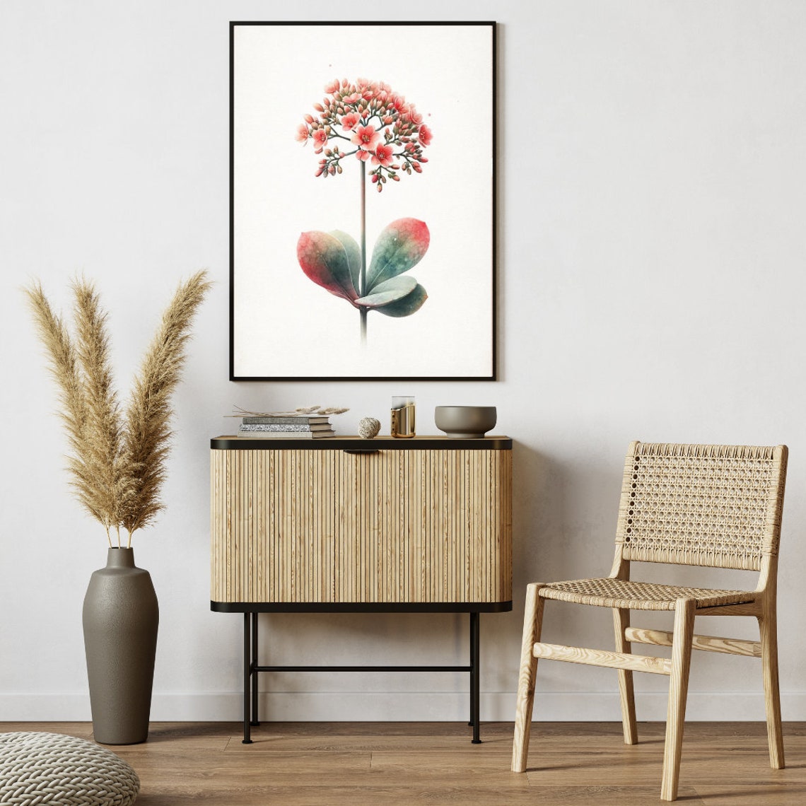Pink Watercolor Flower Cluster Soft Romantic Botanical Art Poster - Image 4
