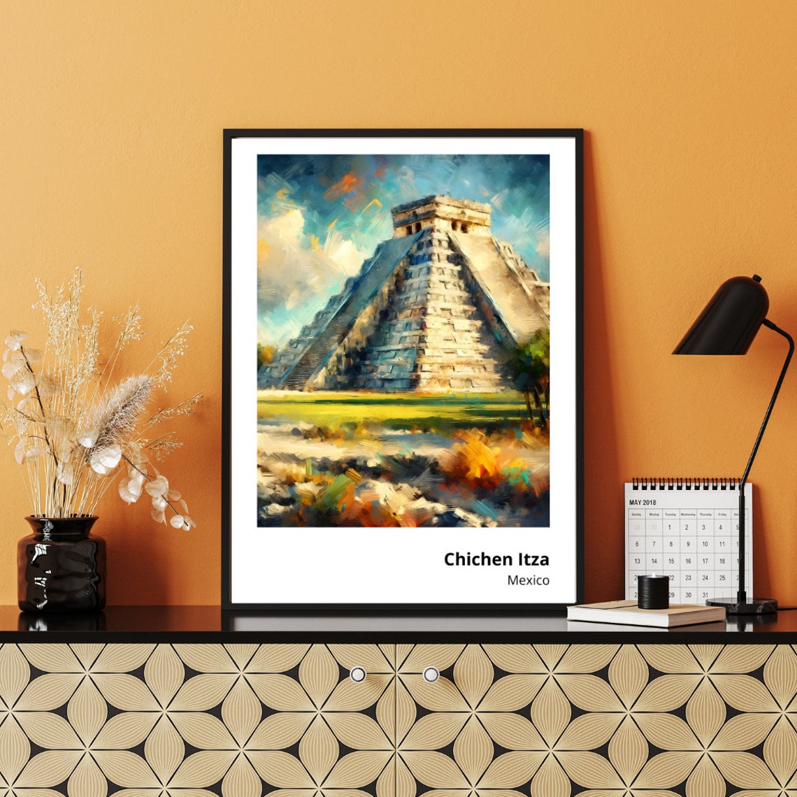 Chichen Itza Mexico El Castillo Mayan Pyramid Ancient Poster