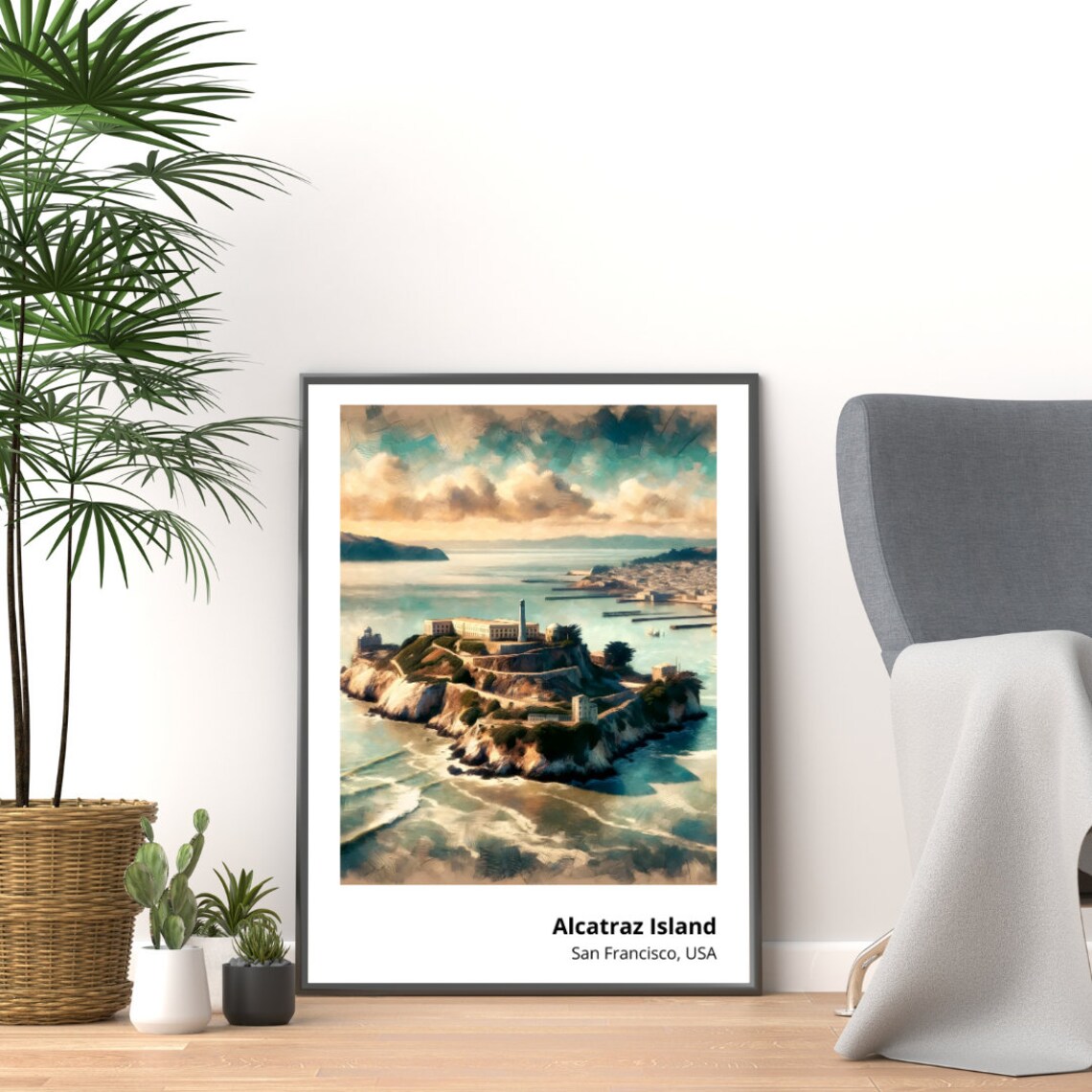 Alcatraz Island San Francisco Bay Aerial Historic View Poster - Image 4