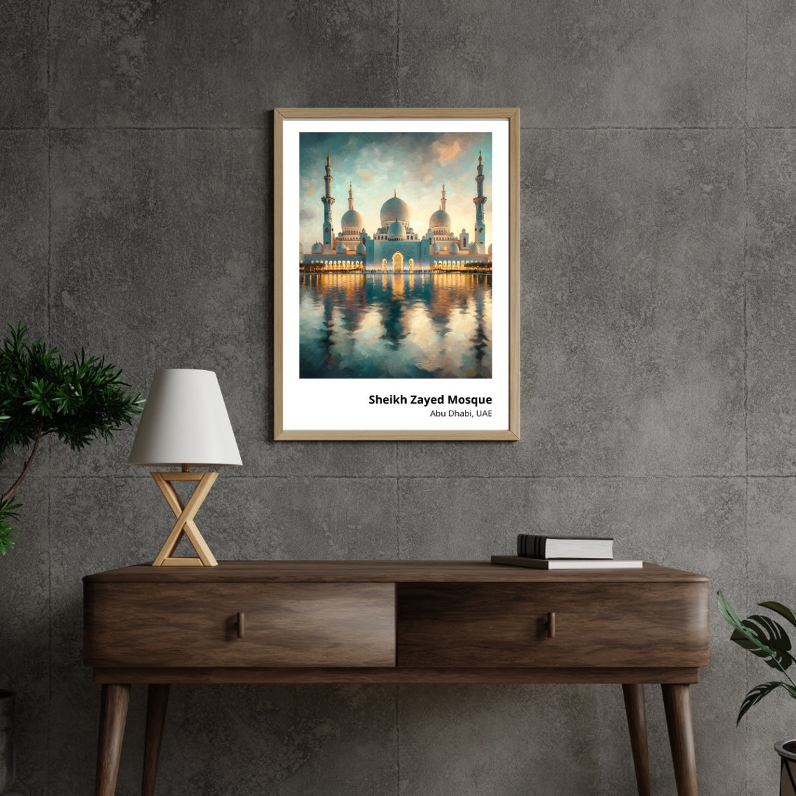 Sheikh Zayed Mosque Abu Dhabi Grand White Domes Reflection Poster - Image 3