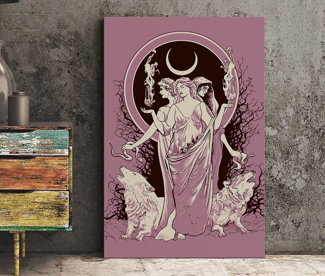 Moon Goddess Hecate Wiccan Wall Art Print - Image 3