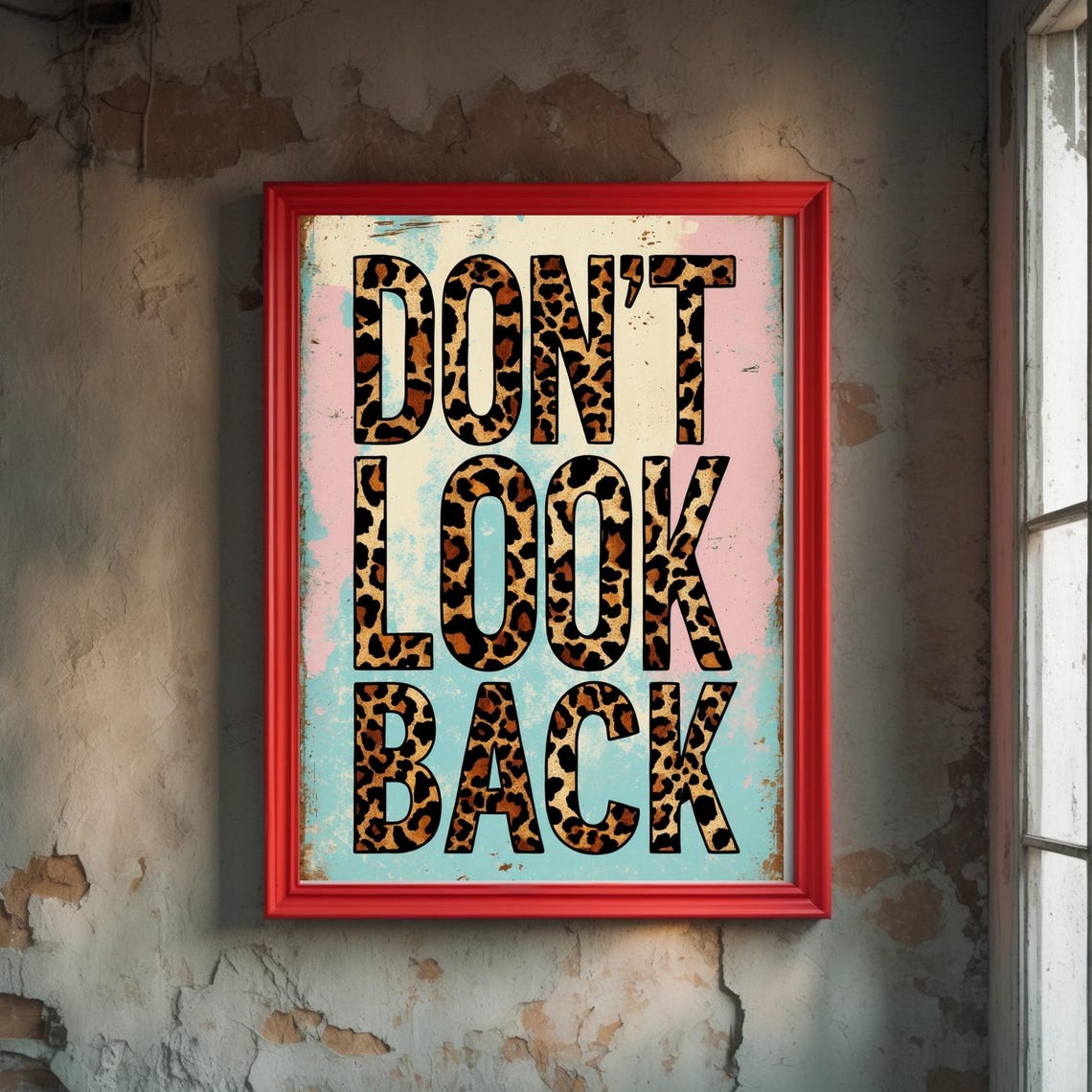 Motivational Quotes Print Dont Look Back Poster Inspirational Wall Art Positive Affirmation