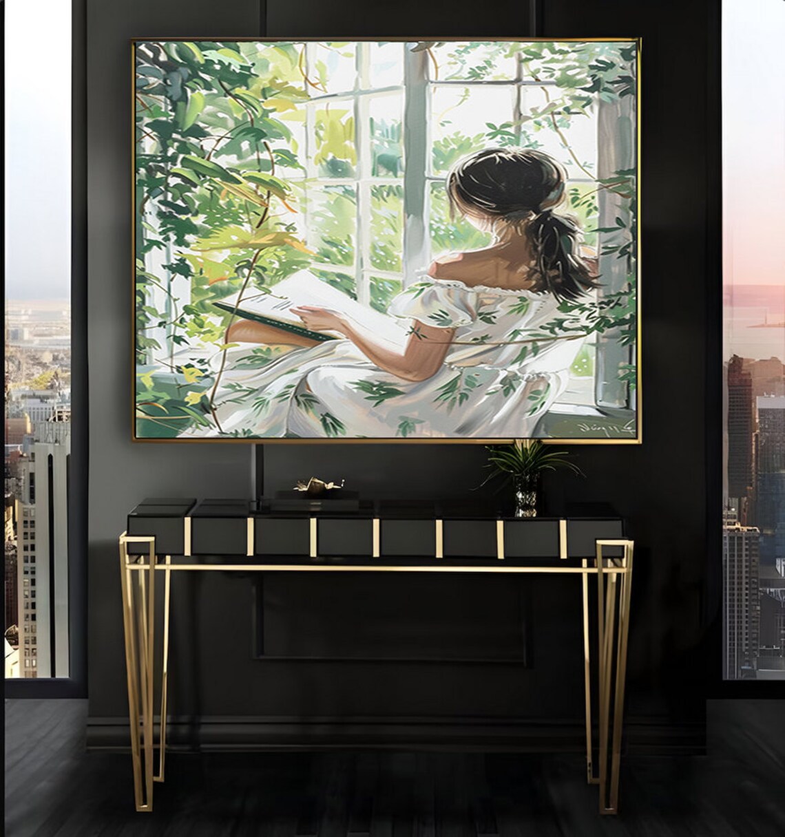Ballet Dancers Rehearsing in a Grand Studio Oil Painting Poster - Image 2
