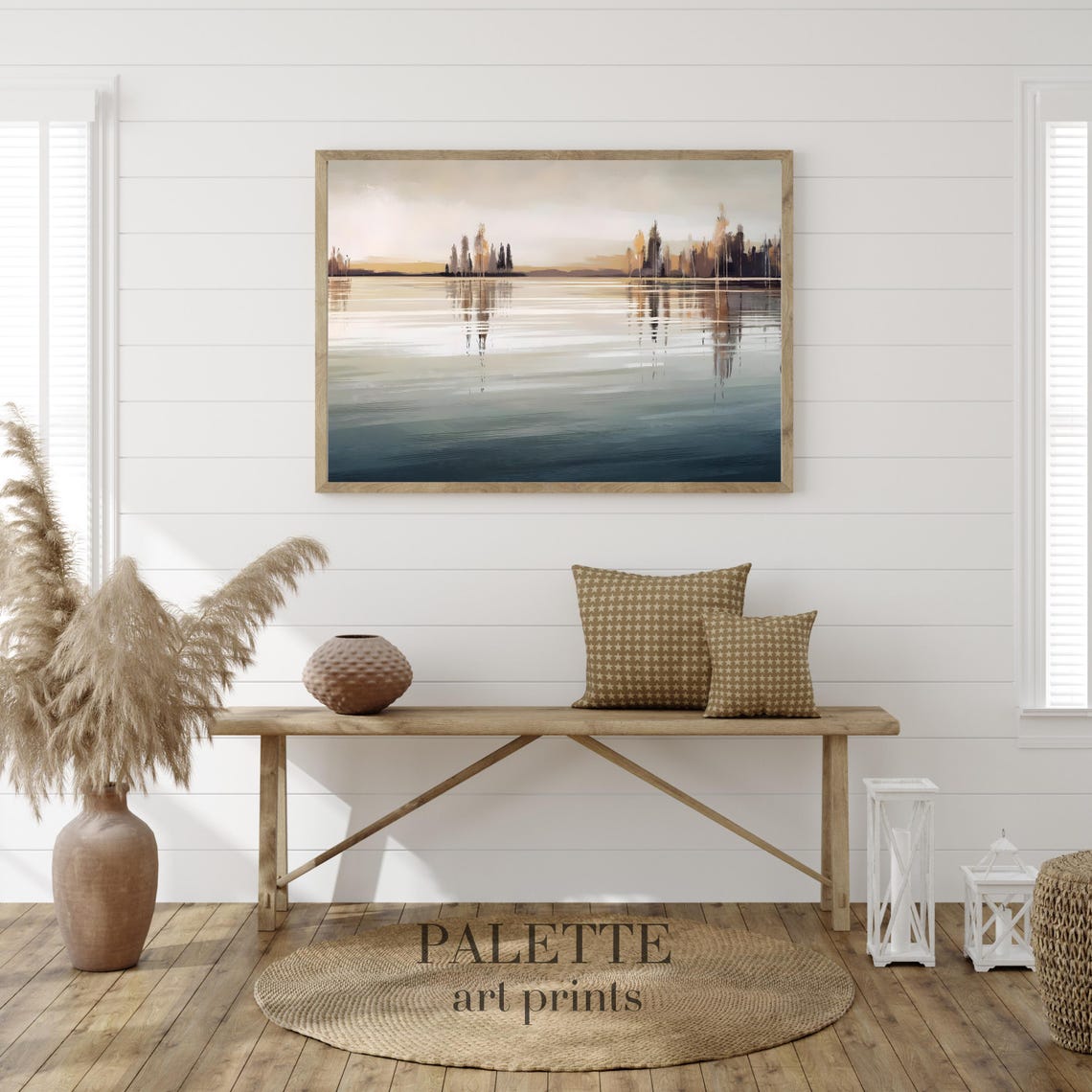 Serene Reflective Lake Trees Impressionist Calm Nature Wall Poster - Image 2