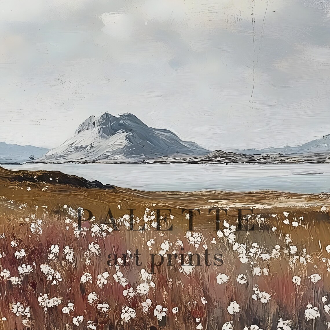 Winter Meadow Of White Wildflowers With Lingering Snow Patches Poster - Image 2