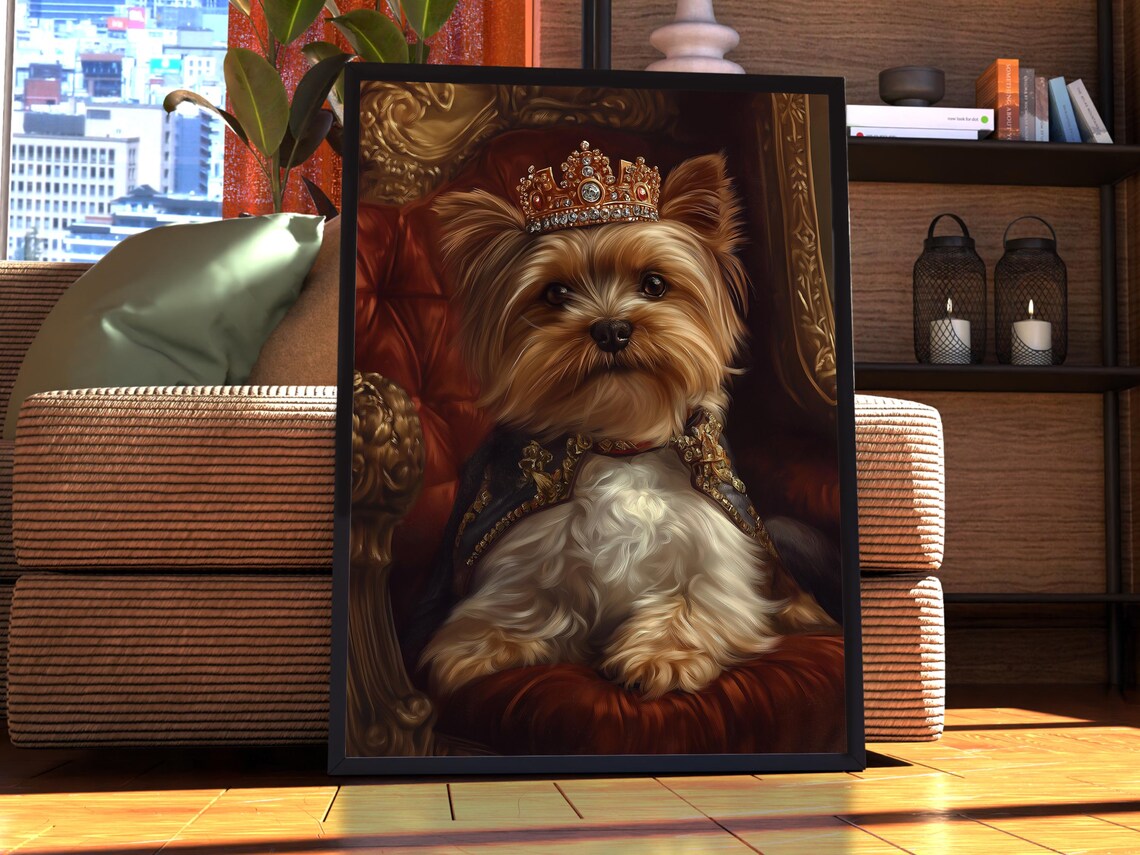 Shorkie Royal Portrait Art Print, Custom Dog Poster