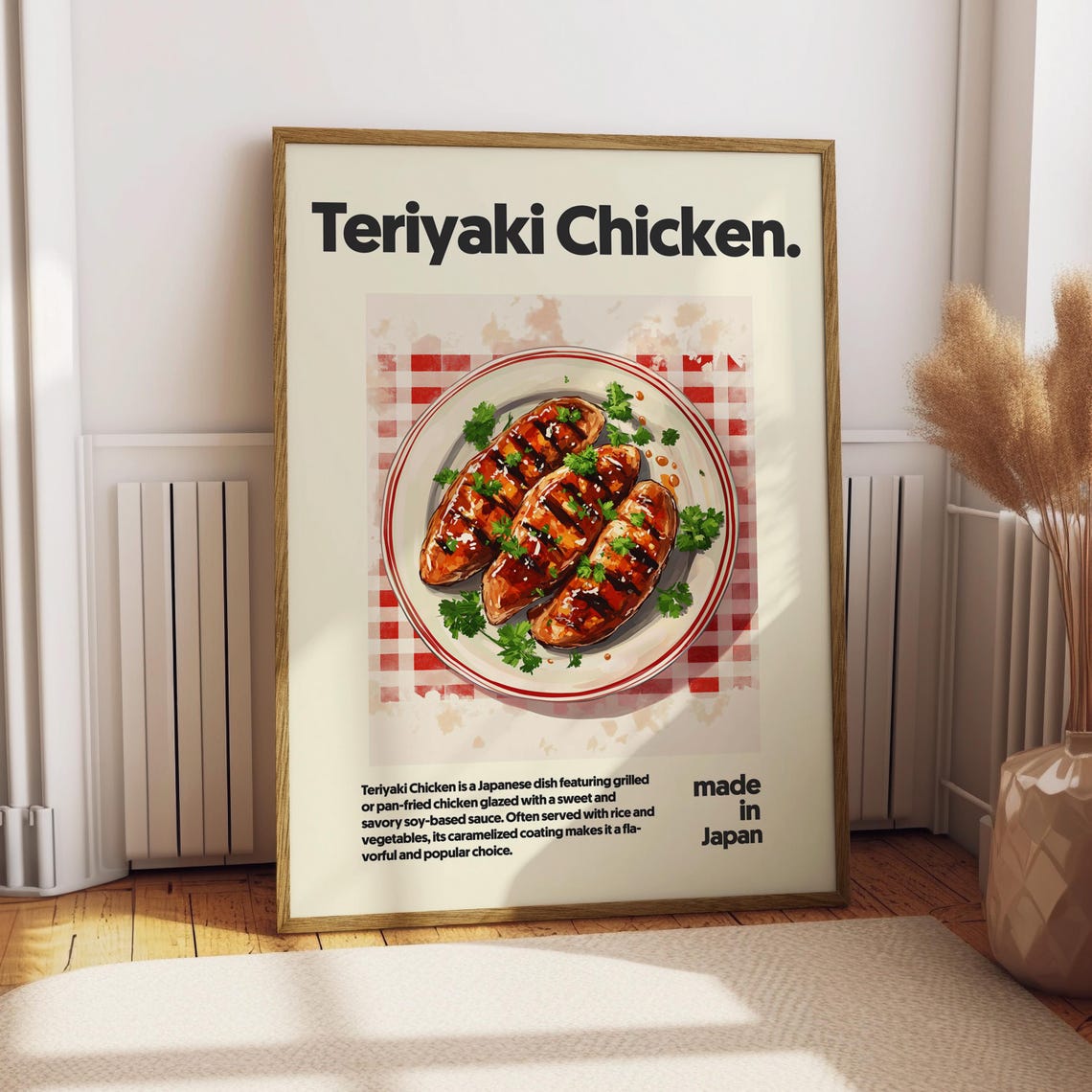 Teriyaki Chicken Japanese Food Art Grilled Plate Kitchen Poster