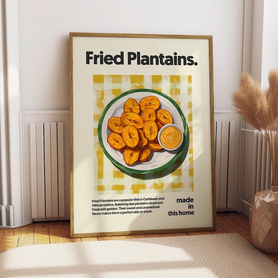 Fried Plantains Art Print, Food Kitchen Decor