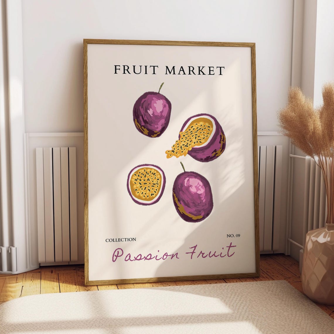 Passionfruit Fruit Market Poster Food Kitchen Decor Illustration Gift For Lover Print