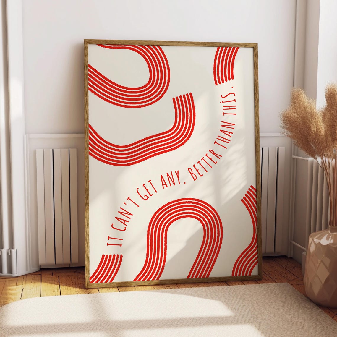 It Cant Get Any Better Than This Retro Red Swirl Quote Poster