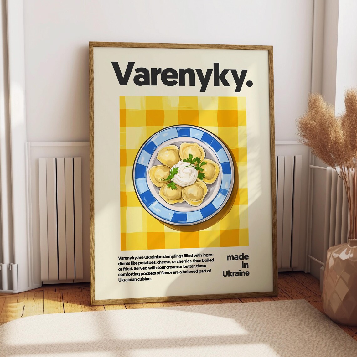 Varenyky Ukrainian Dumplings Food Art Kitchen Wall Decor Print