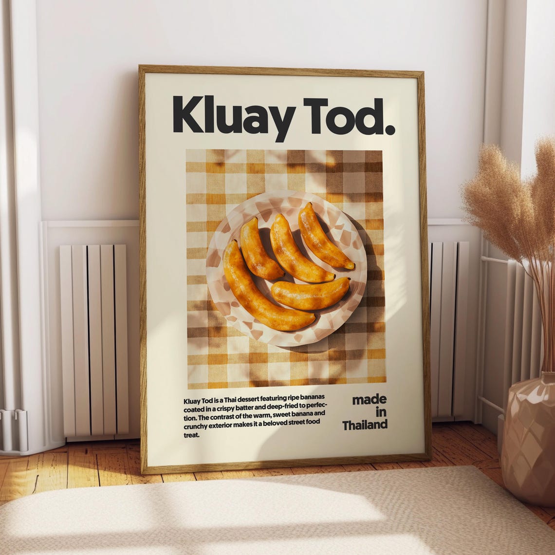 Kluay Tod Thai Fried Banana Dessert Street Food Poster Kitchen