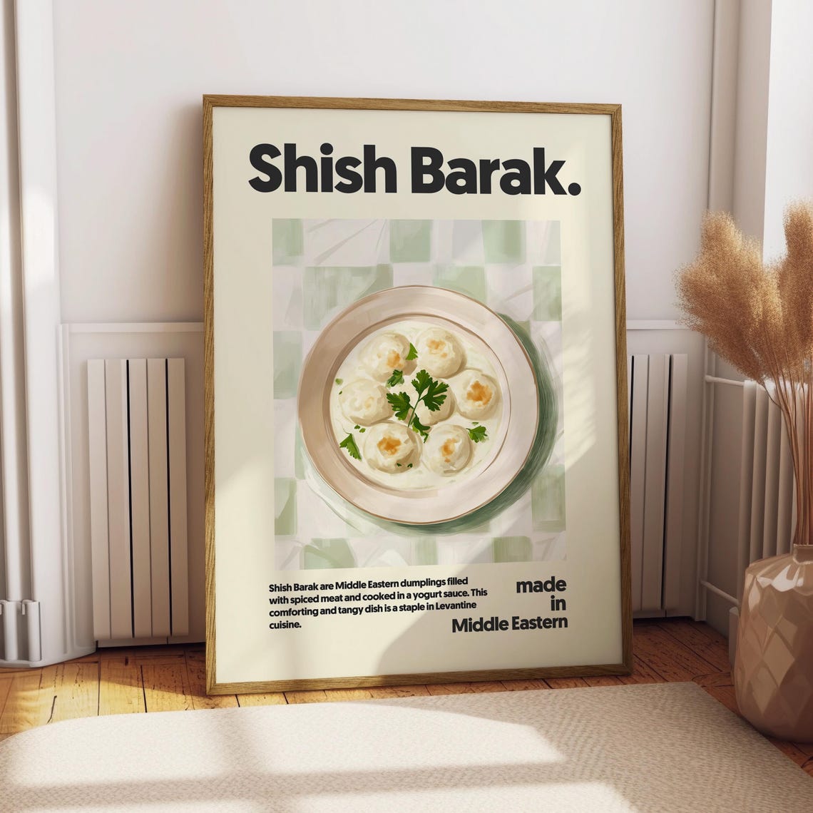 Shish Barak Middle Eastern Yogurt Dumplings Recipe Kitchen Poster