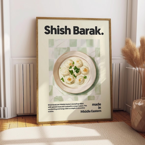 Shish Barak Middle Eastern Yogurt Dumplings Recipe Kitchen Poster