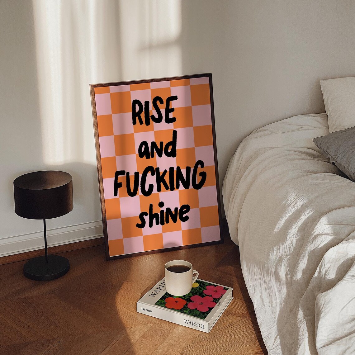 Rise And Fcking Shine Quote Art Print, Sassy Decor - Image 3