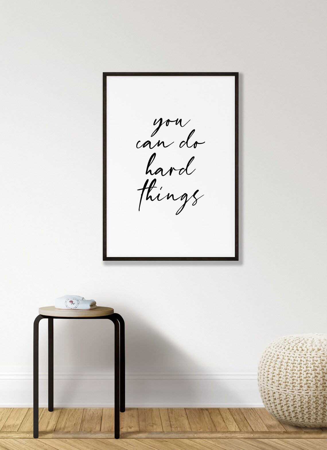You Can Do Hard Things Quote Print Script Motivational Encouragement Decor - Image 4