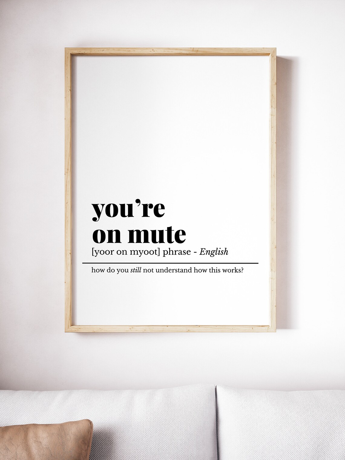 You're on Mute Funny Definition Poster Zoom Meeting Humor Decor - Image 2