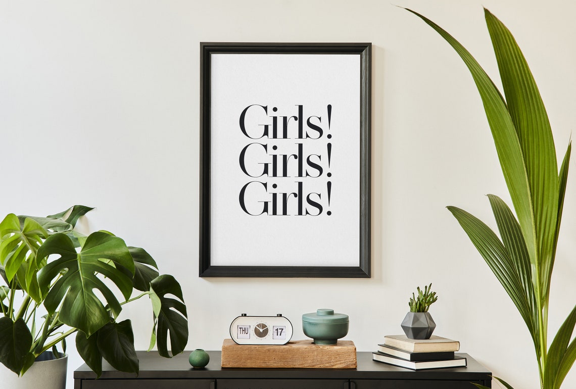 Feminist Wall Art Girl Girl Girl Boho Wall Decor Minimalist Wall Art Teen Room Decor Trendy Wall Art Girly Wall Art Girlfriend Gift - Image 4