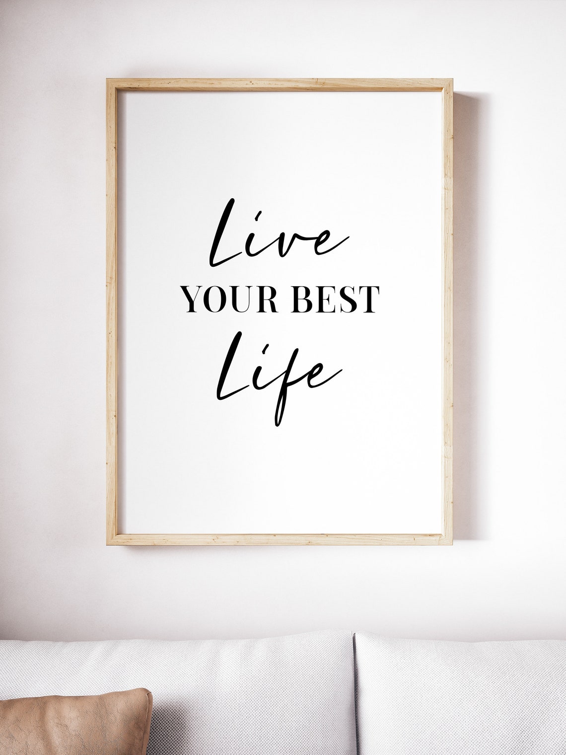 Live Your Best Life Elegant Mixed Typography Motivational Quote Poster - Image 3