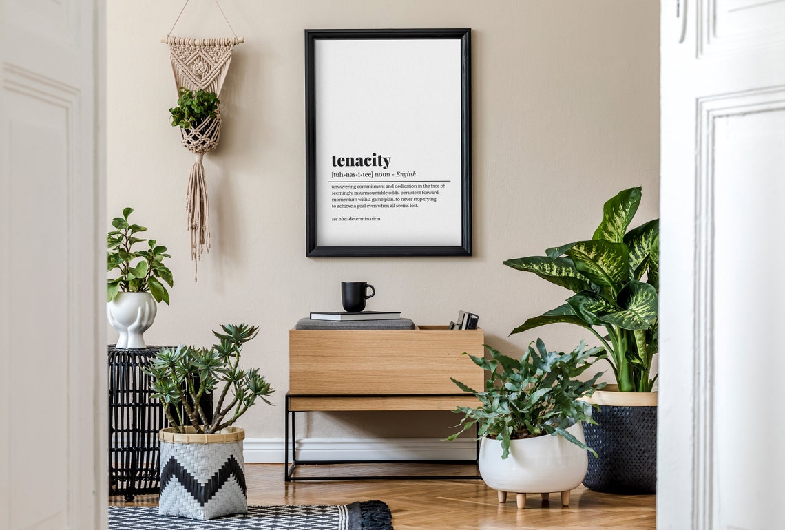 Tenacity Definition Noun Classic Dictionary Typography Poster Gift - Image 2