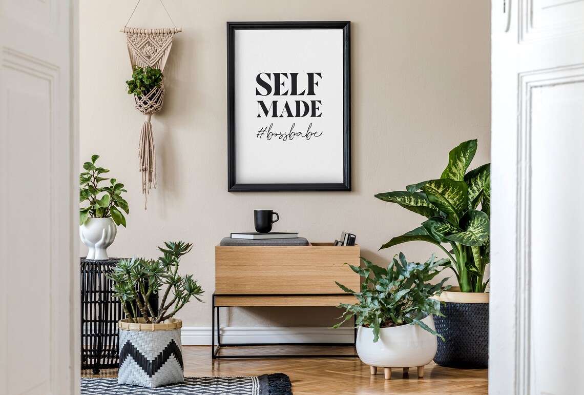 Self Made Boss Babe Feminist Entrepreneur Hustle Quote Poster - Image 3