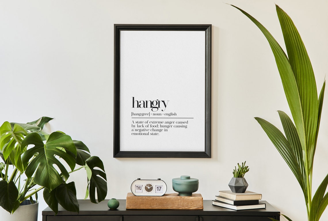 Hangry Funny Food Dictionary Definition Kitchen Quote Poster - Image 3