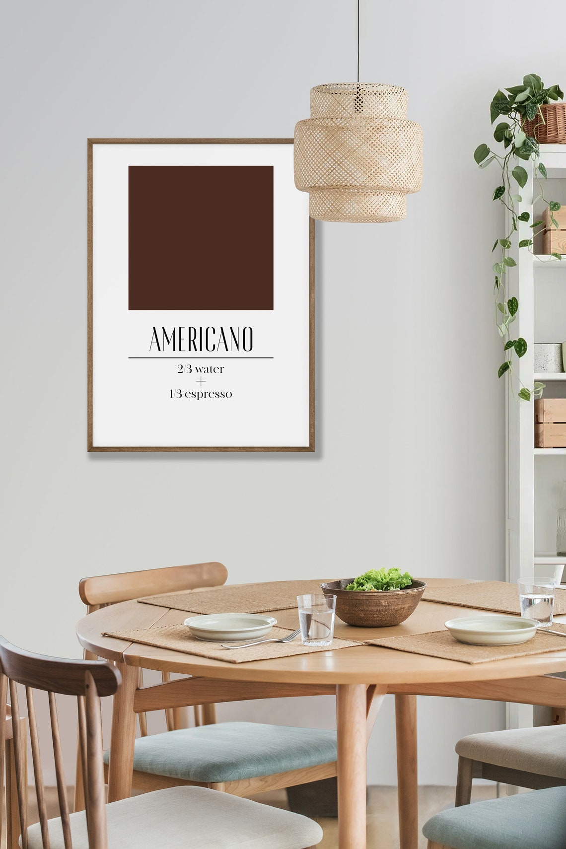 Americano Coffee Recipe Espresso Water Minimalist Bar Poster - Image 4