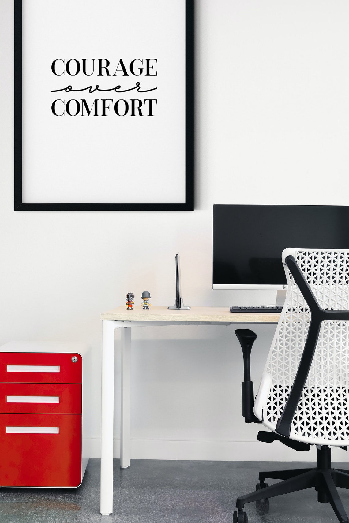 Courage Over Comfort Bold Serif Script Motivational Quote Style Poster - Image 2