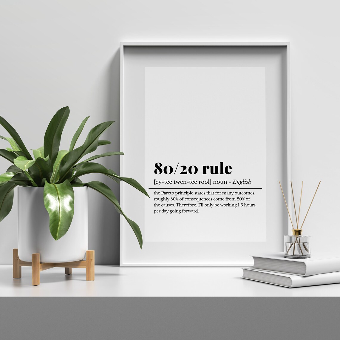 80/20 Rule Funny Pareto Principle Poster Office Humor Wall Decor - Image 2