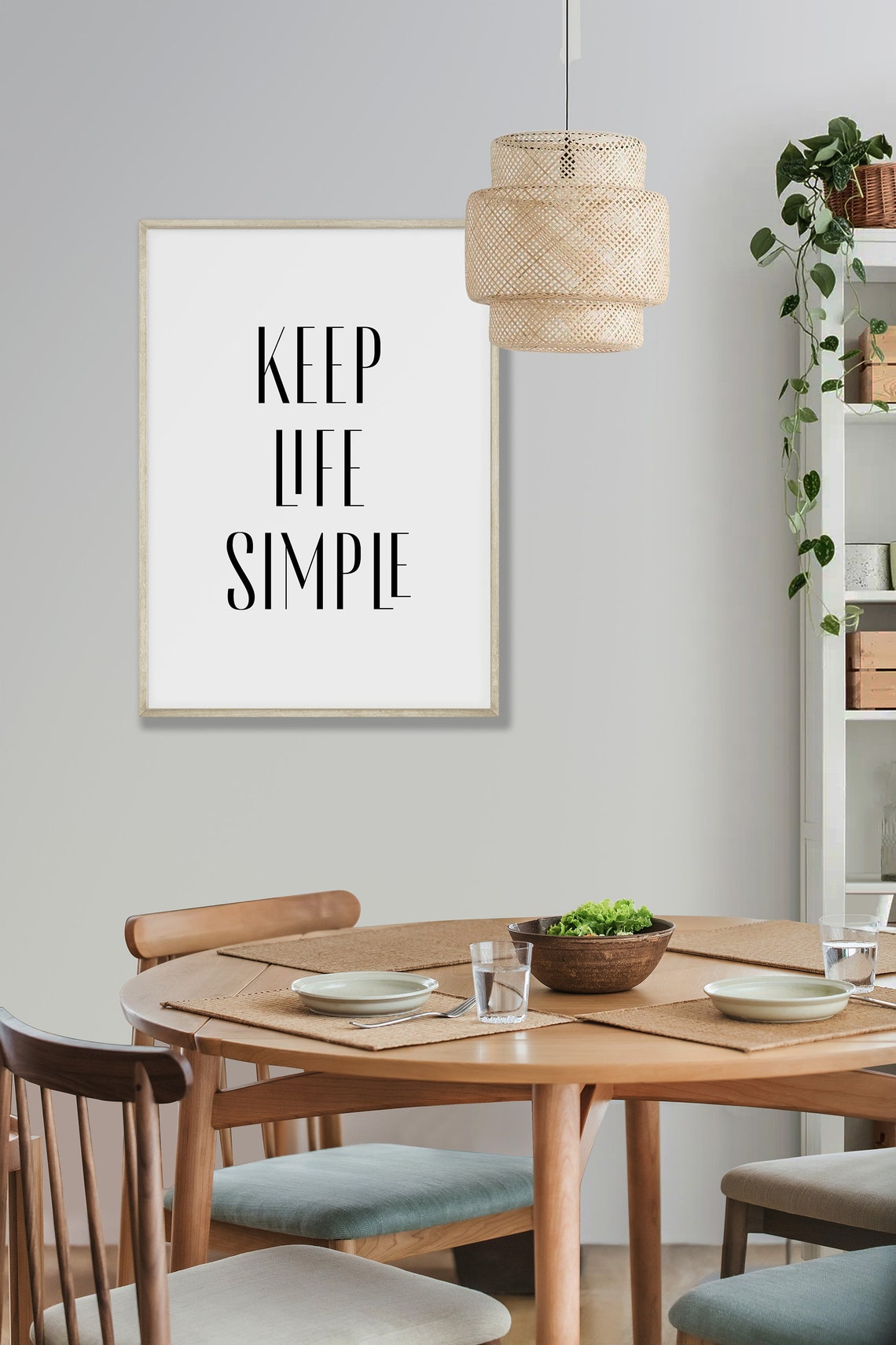 Keep Life Simple Quote Print Minimalist Modern Typography Wall Decor - Image 3