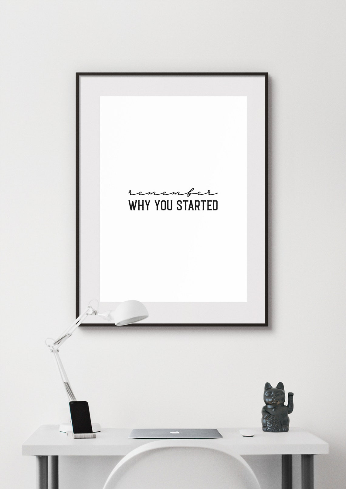 Remember Why You Started Motivational Script Quote Wall Poster - Image 4
