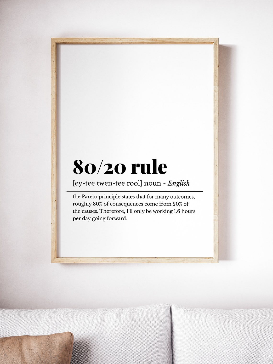 80/20 Rule Funny Pareto Principle Poster Office Humor Wall Decor - Image 5