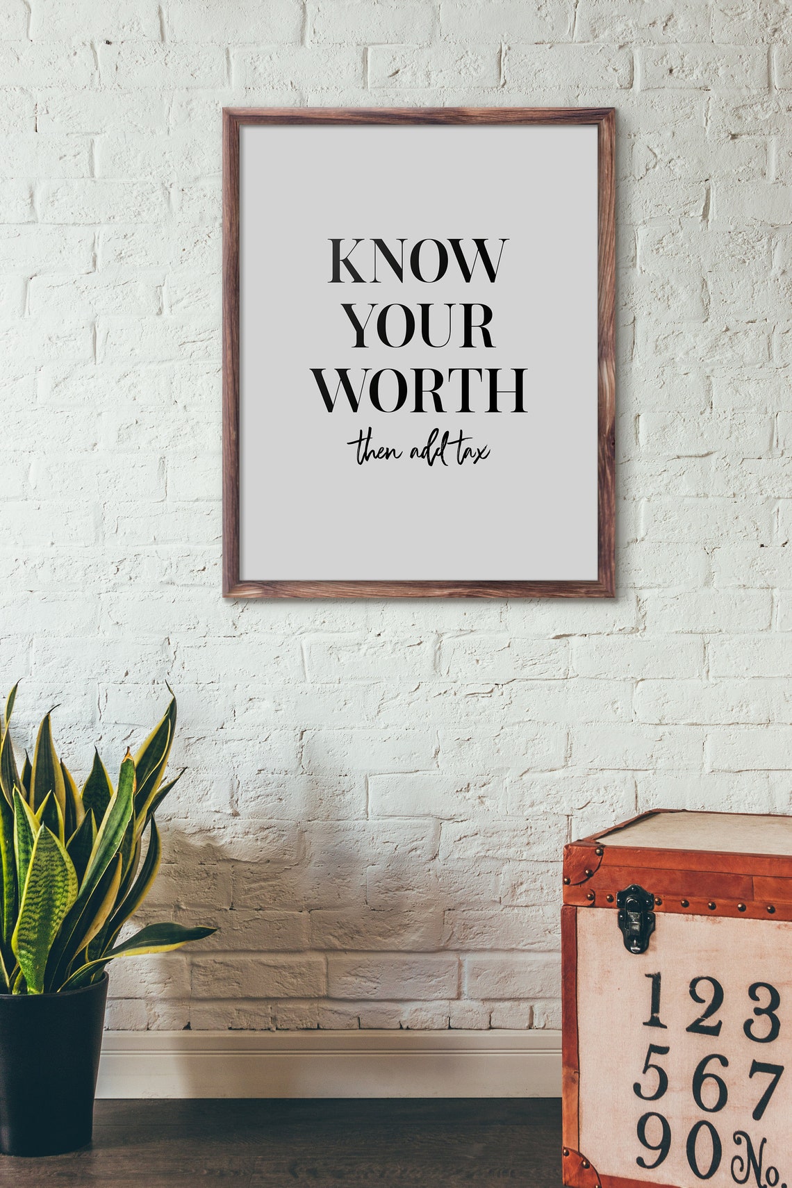Know Your Worth Then Add Tax Poster Feminist Office Wall Decor - Image 2