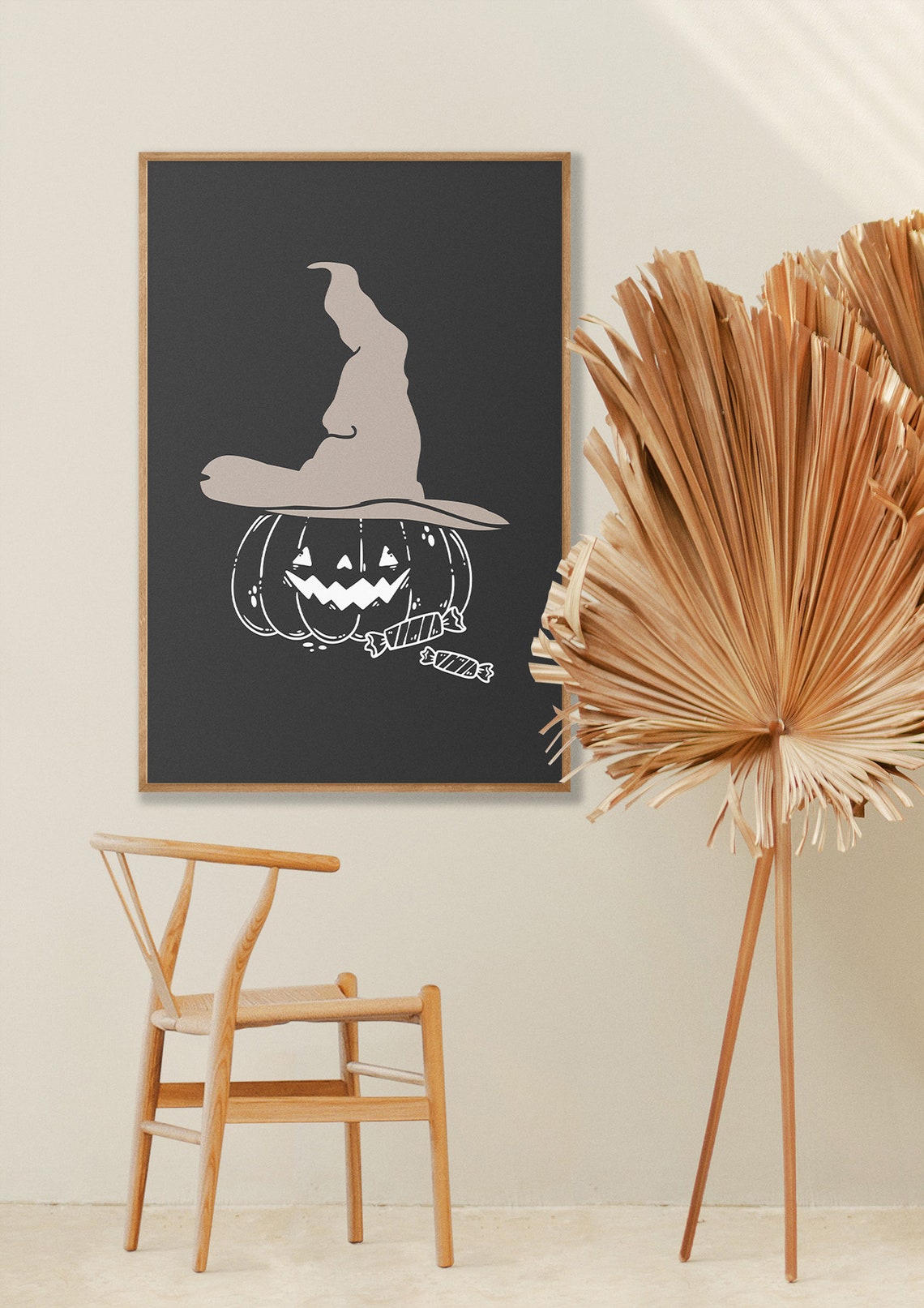 Jack O Lantern Pumpkin Witch Hat Candy Minimalist Halloween Poster - Image 4