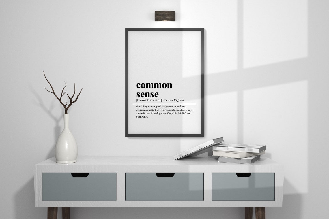 Common Sense Funny Dictionary Definition Office Humor Desk Poster - Image 2