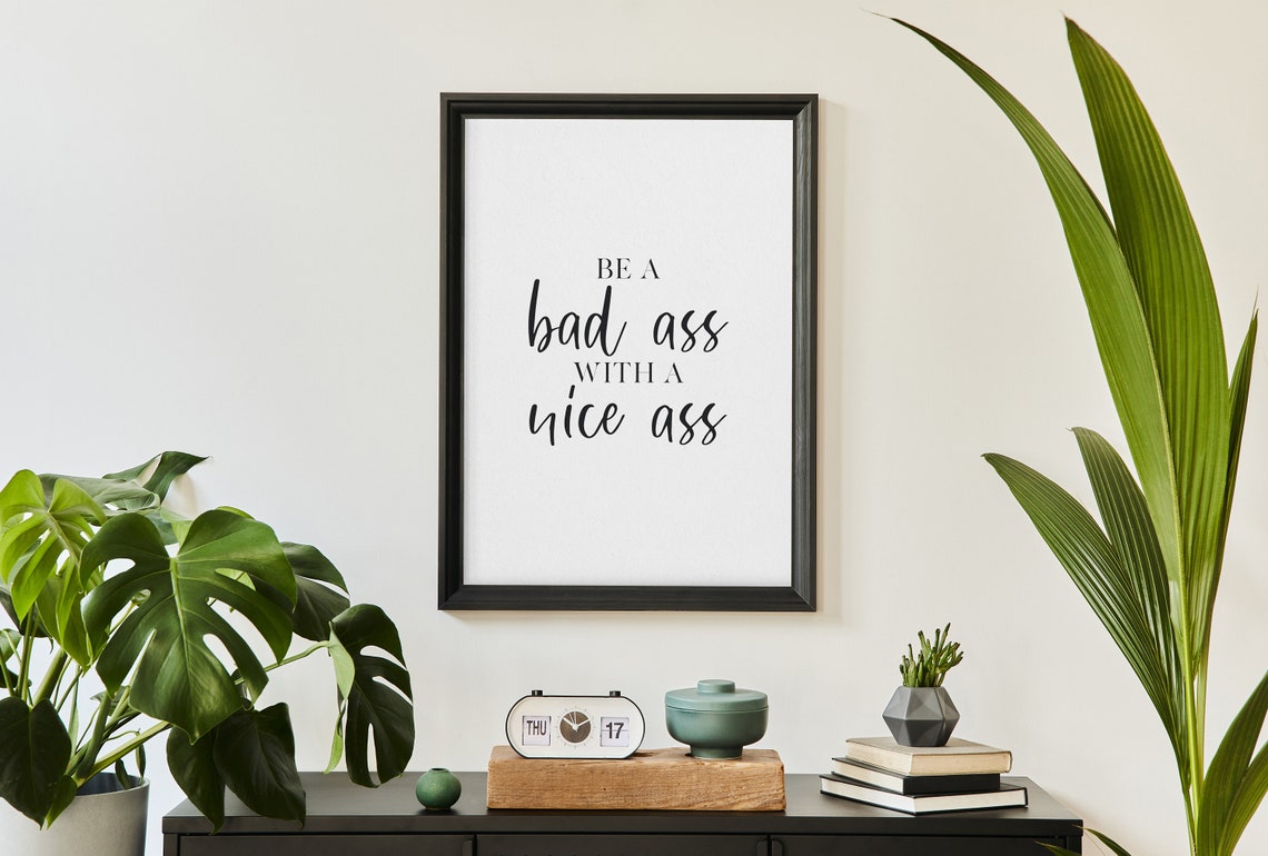Self Care Wall Art Be A Bad Ass With A Good Ass Boss Lady Print Teen Girl Room Decor Feminine Wall Art Girl Boss Bedroom Decor - Image 5
