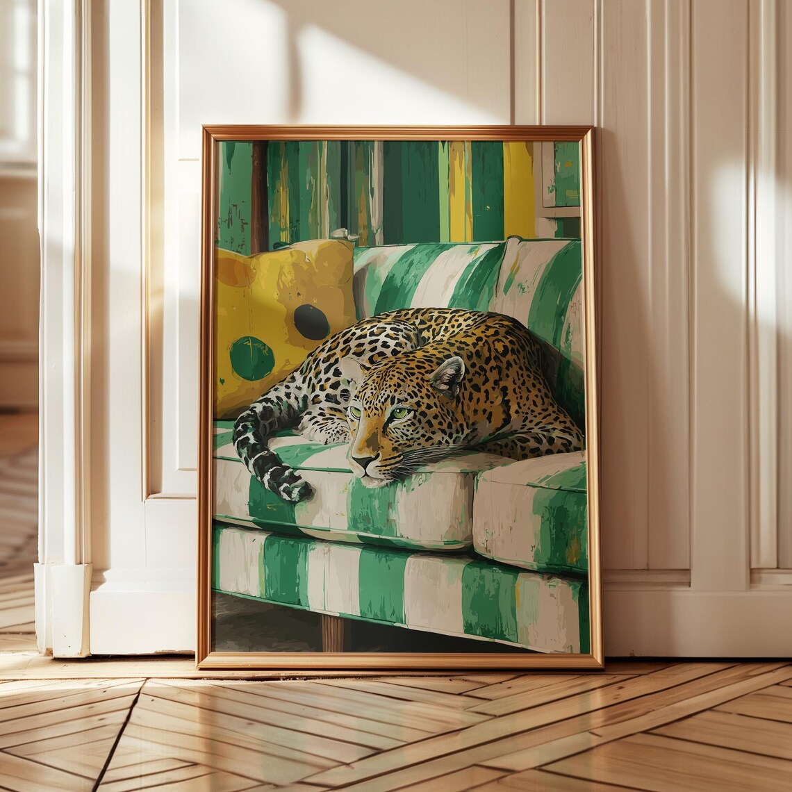 Leopard Wall Art, Moody Animal Poster Print
