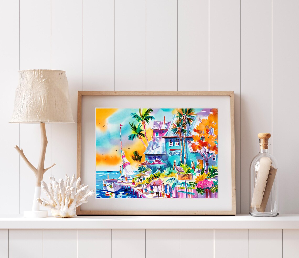 Stuart Florida by Ellen Negley, Watercolor Art Print