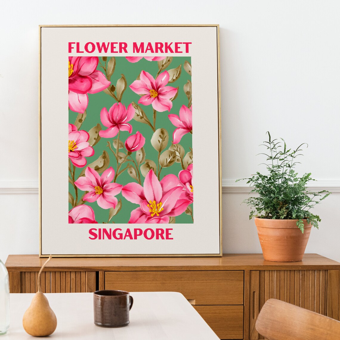 Flower Market Singapore, Floral Wall Art Print - Image 3