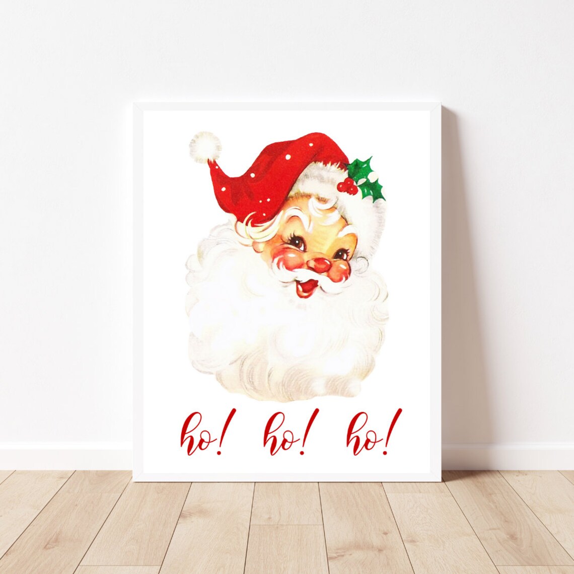 Vintage Santa Ho Ho Ho Retro Christmas Holiday Art Poster For Home - Image 2