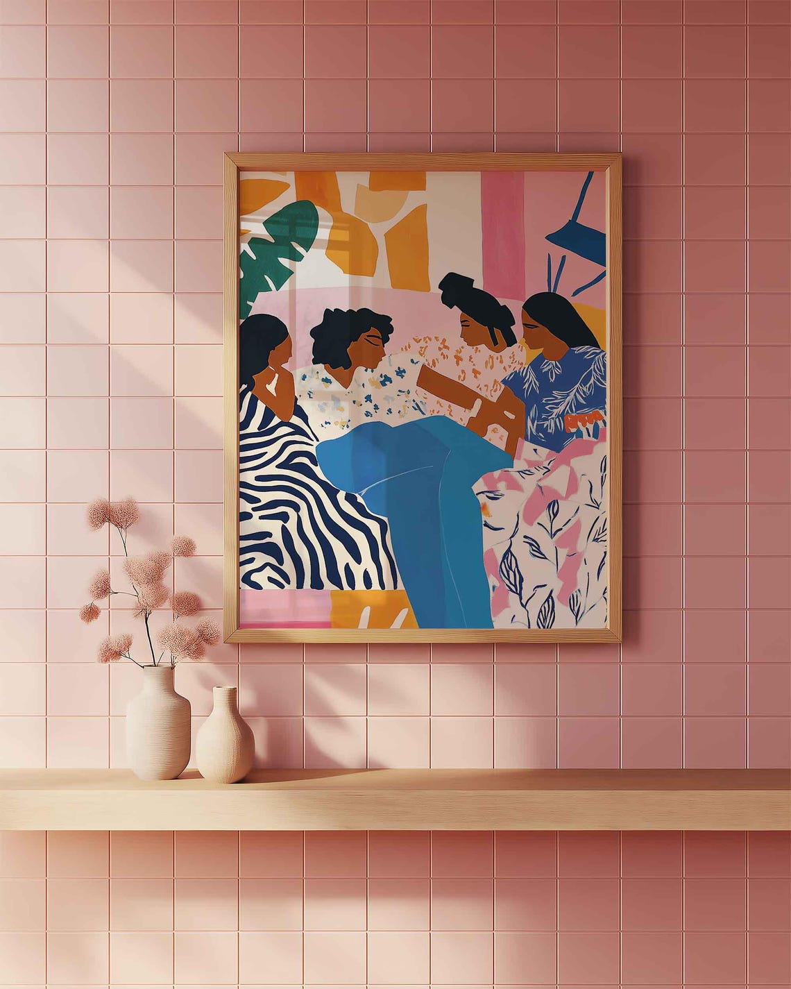 Bold Maximalist Sisterhood Art Abstract Feminine Energy Print Colorful Diverse Women Portrait Modern Stylish Figurative - Image 2