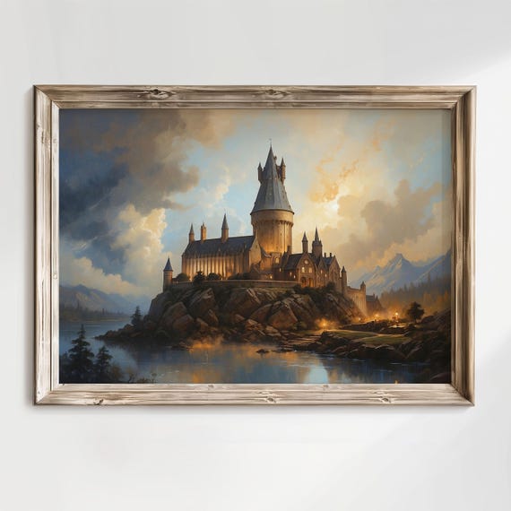 Fantasy Wizard Castle Oil Painting Academy Poster Art Wizarding Fine Print