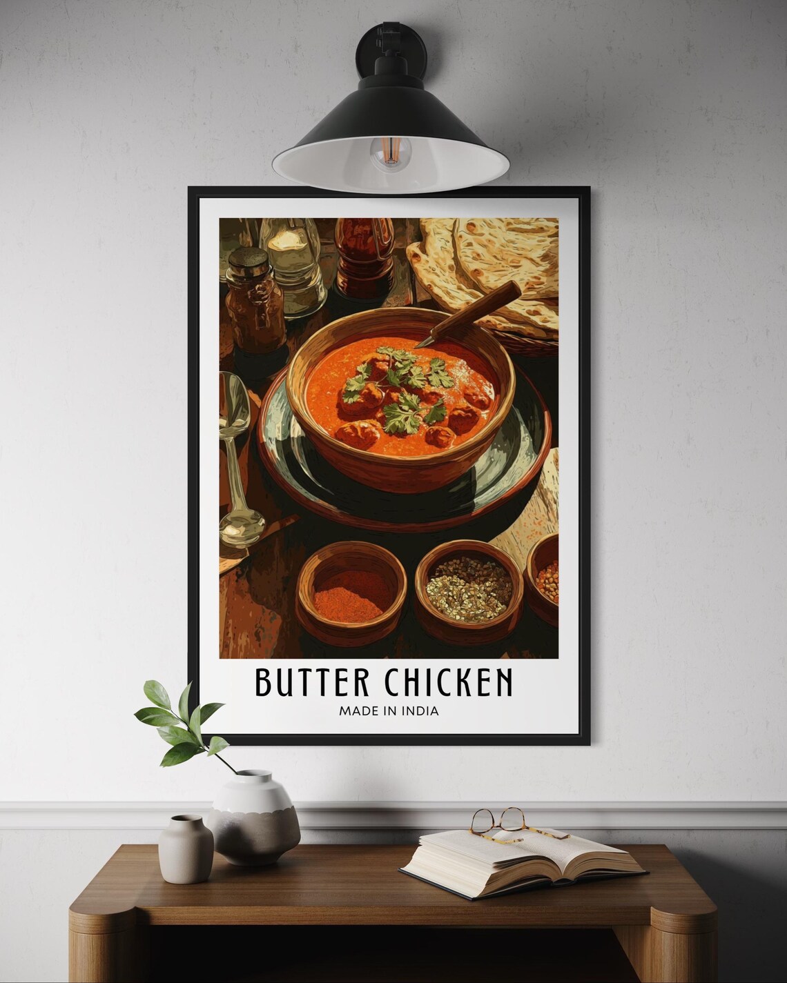 Butter Chicken Indian Curry Made In India Spices Food Illustration Poster