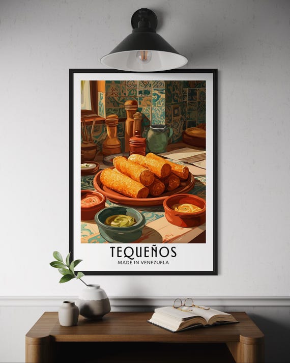 Tequeos Venezuelan Cheese Sticks Poster Venezuela Food Cuisine Wall Art Kitchen Decor Latin Snack Print Travel Foodie Gift