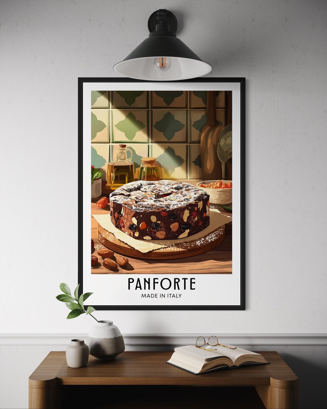 Panforte Poster, Italian Christmas Dessert Art Print