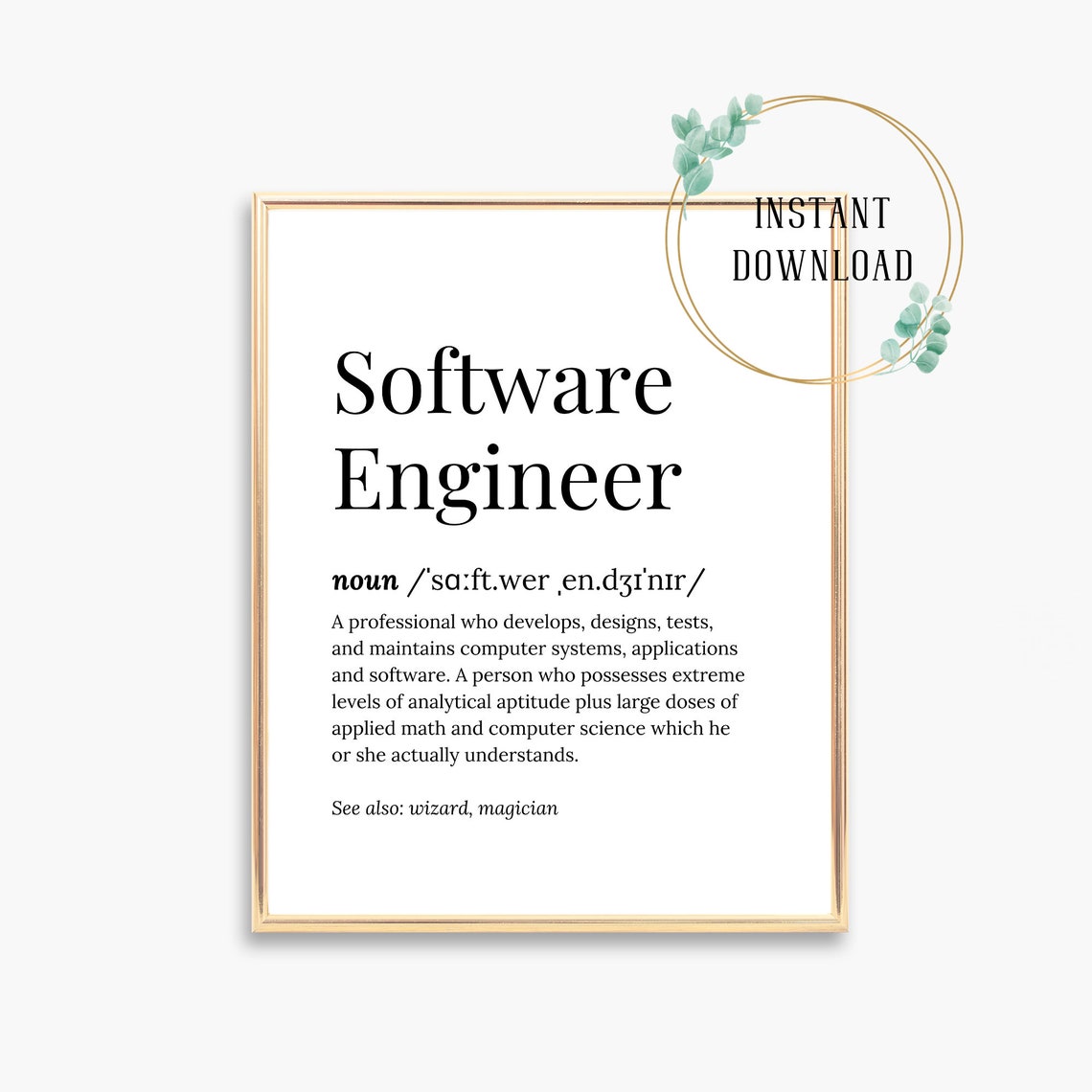 Software Engineer Funny Dictionary Definition Graduation Gift Poster - Image 3