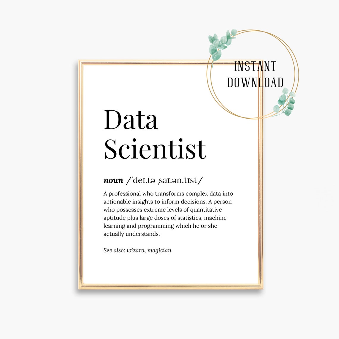 Data Scientist Funny Dictionary Definition Graduation Gift Poster - Image 3